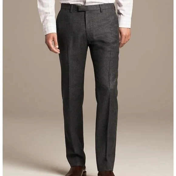 Pantalon Habillé Banana Republic Homme - 32x30 - Gris Anthracite - Laine - Slim Conique